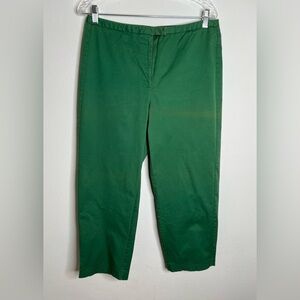 Casual Corner Pants Womens Size 12 Green Flat Front Stretch